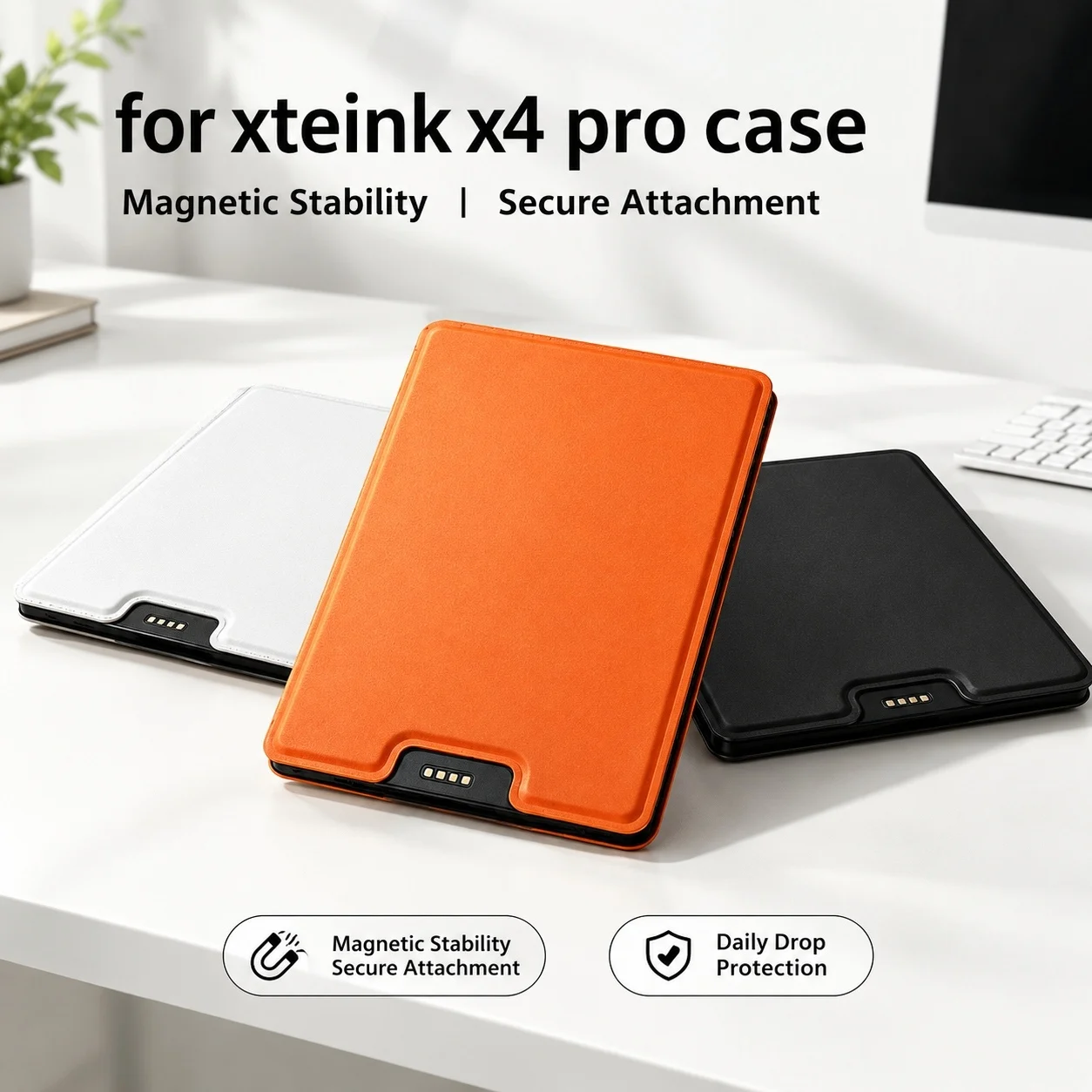 XTEINK Magnetic Case for  X4 Pro E-Reader, Slim Shockproof Protective Cover, Strong Magnetic Design, Multiple Colors