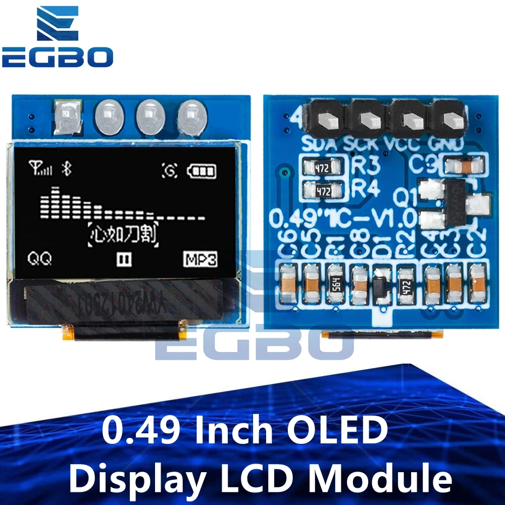1 ~ 5 قطعة EGBO 0.49 بوصة OLED عرض وحدة LCD الأبيض 0.49 "شاشة 64x32 I2C IIC واجهة SSD1306 سائق لاردوينو AVR STM32