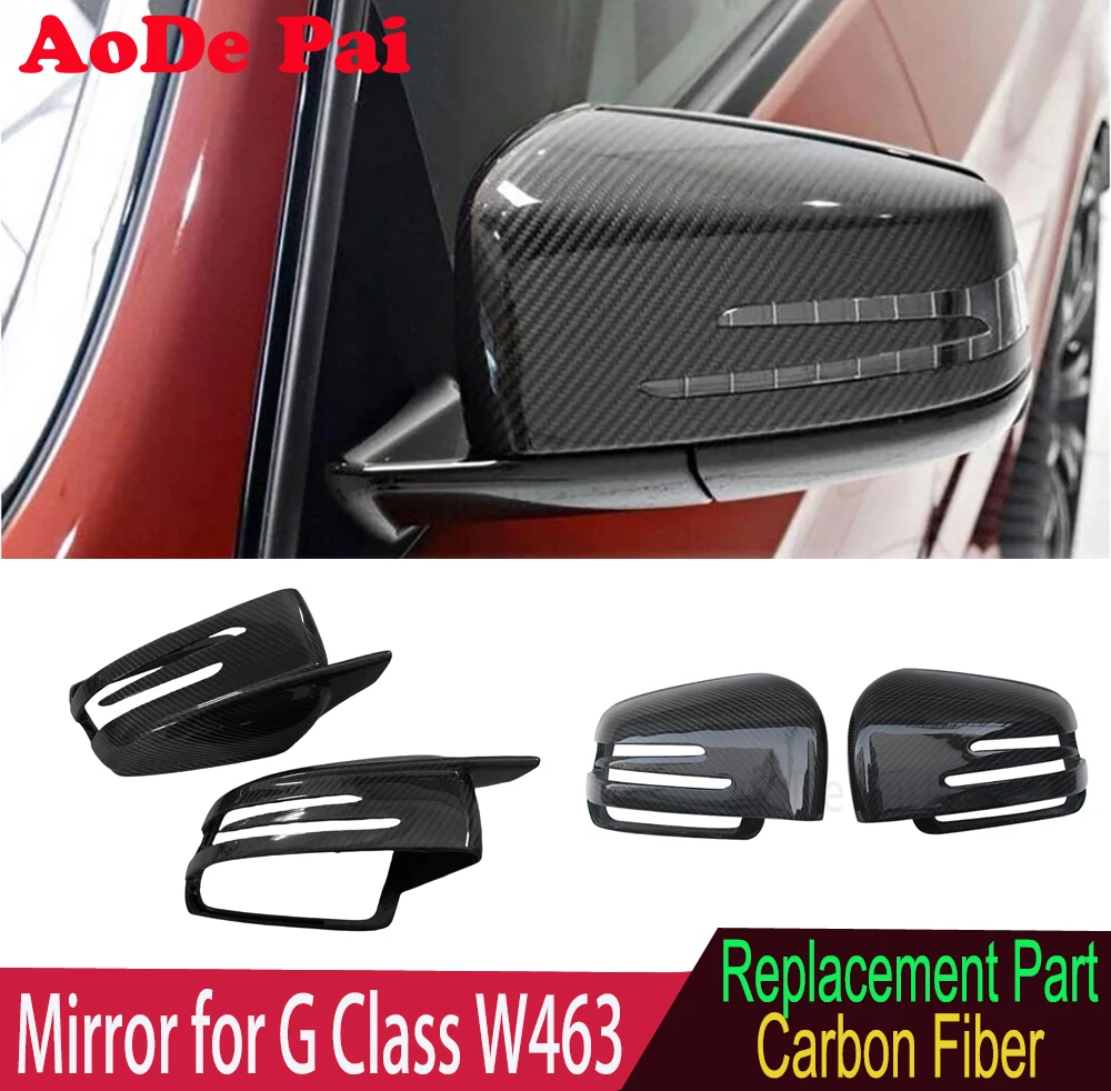 M Style Replacement Carbon Fiber Side Door Mirror Cover for Mercedes Benz G Class W463 ML W166 X166