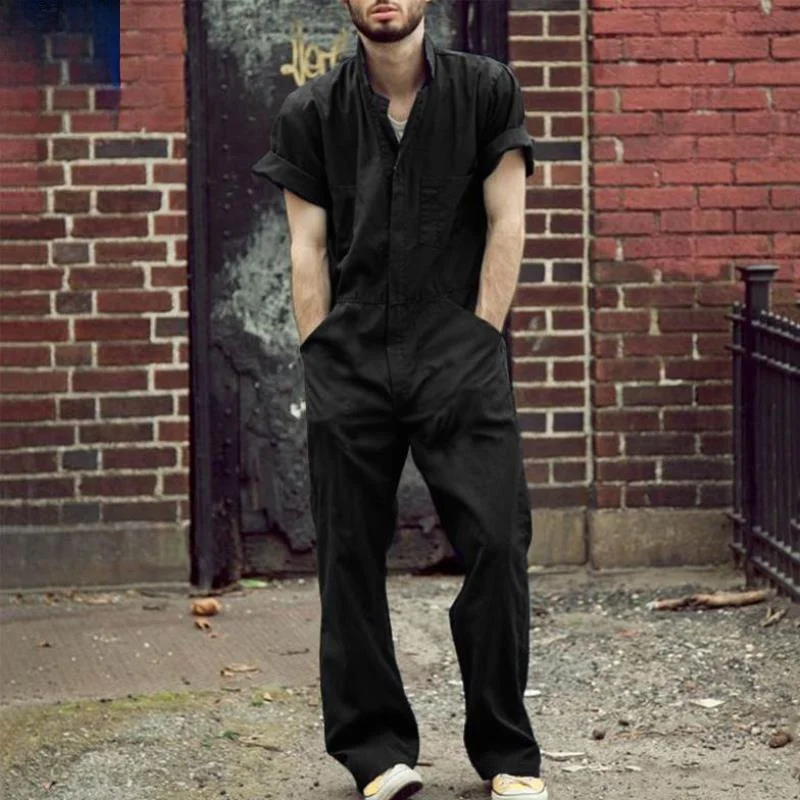 

Men's Loose Fit American Sle Workwear Rers Bla Blue Thin Long Pants Trendy Casual Overalls for Men Comfortable Size