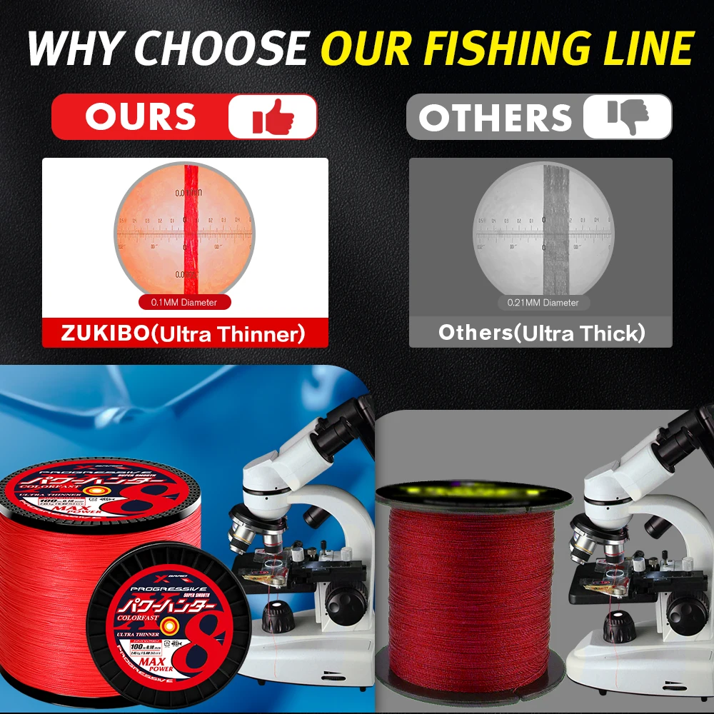 ZUKIBO Colorfast 4X 8X 4 8 Braided Fishing Line Ultra Thinner Japan Multifilament PE Line Super Smooth for Carp Fishing Wire