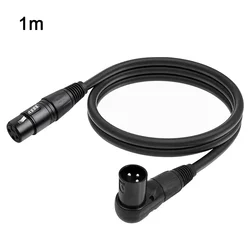 Right Angle XLR Male To Female 3Pin Mic Cord Mixer Microphone Speaker Power Amp Right Angle XLR Male To Female 3 Pin Mic Cord