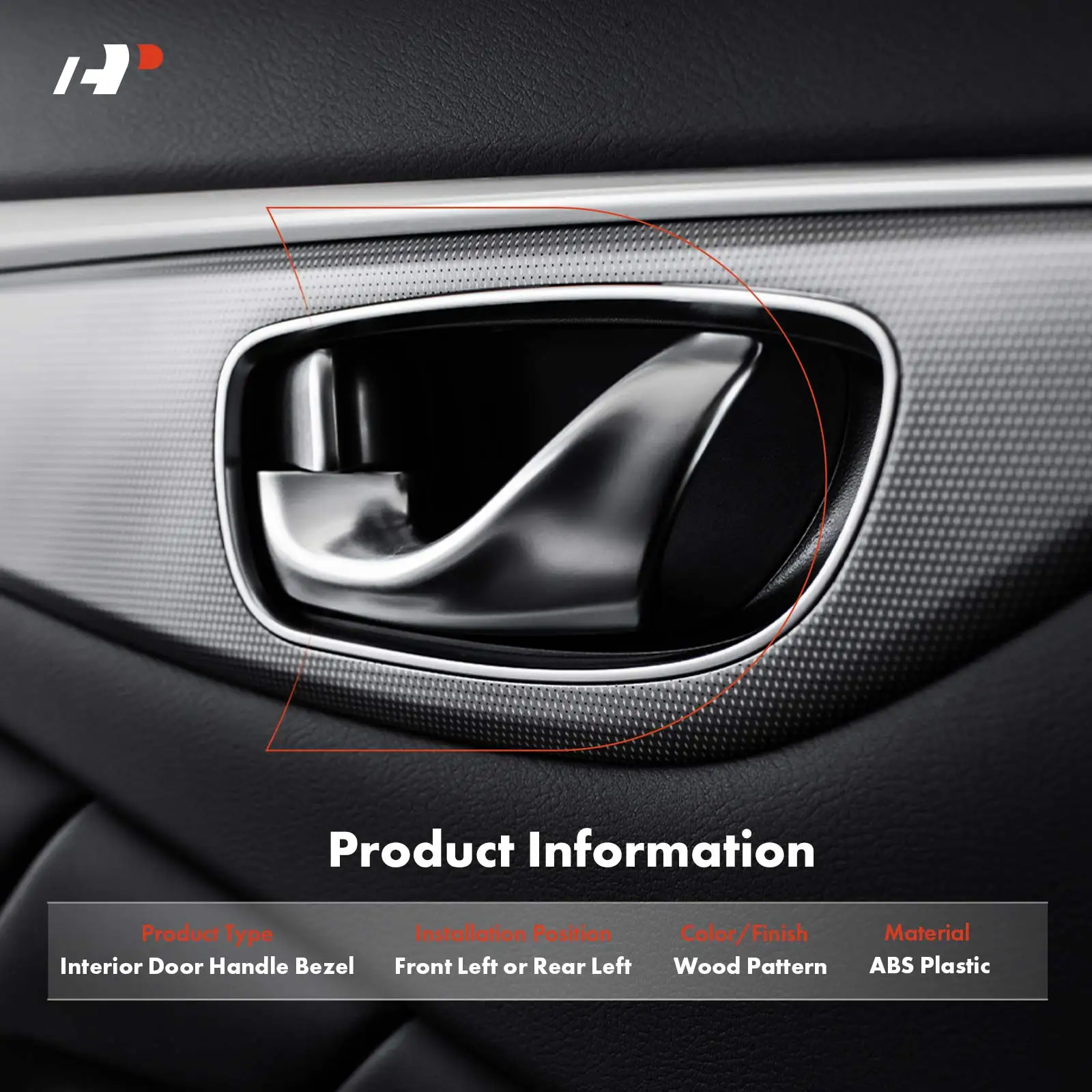 A-Premium Front or Rear Driver Side Wood Interior Handle Bezel for Buick Rainier 2004-2007