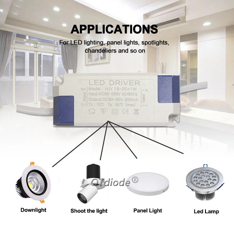 LED Driver 300mA 1-3w 4-7w 8-12w 12-18w 18-25w 25-36w LED Constant Current Power Supply Adapt AC85-265V Lighting Transformers