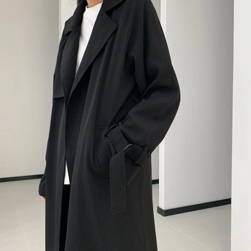 XS-5XL New Winter Style Unisex Long Trench Coat American Retro Fashion Trendy High Street Casual Loose Simple Neutral Top
