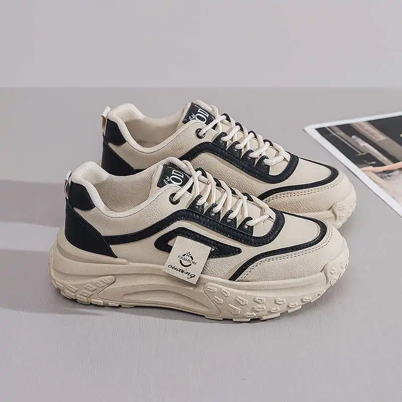 

Весенне-осенние массивные брендовые кроссовки для женщин, бежевая обувь для скейтбординга, черные мокасины, женские спортивные разные