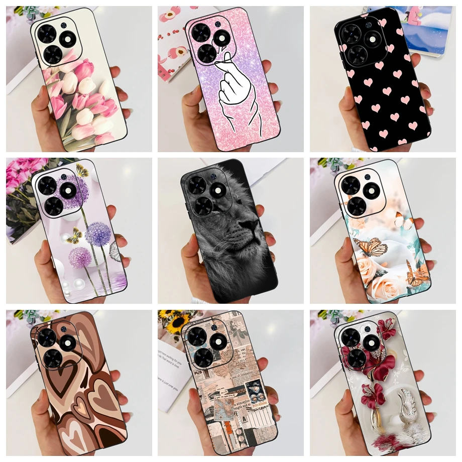 Für tecno spark go 2024 abdeckung fall ultra schlanke weiche tpu stoßstangen schale auf infinix hot 40i hot 40 pro hot40 fundas malerei cartoon