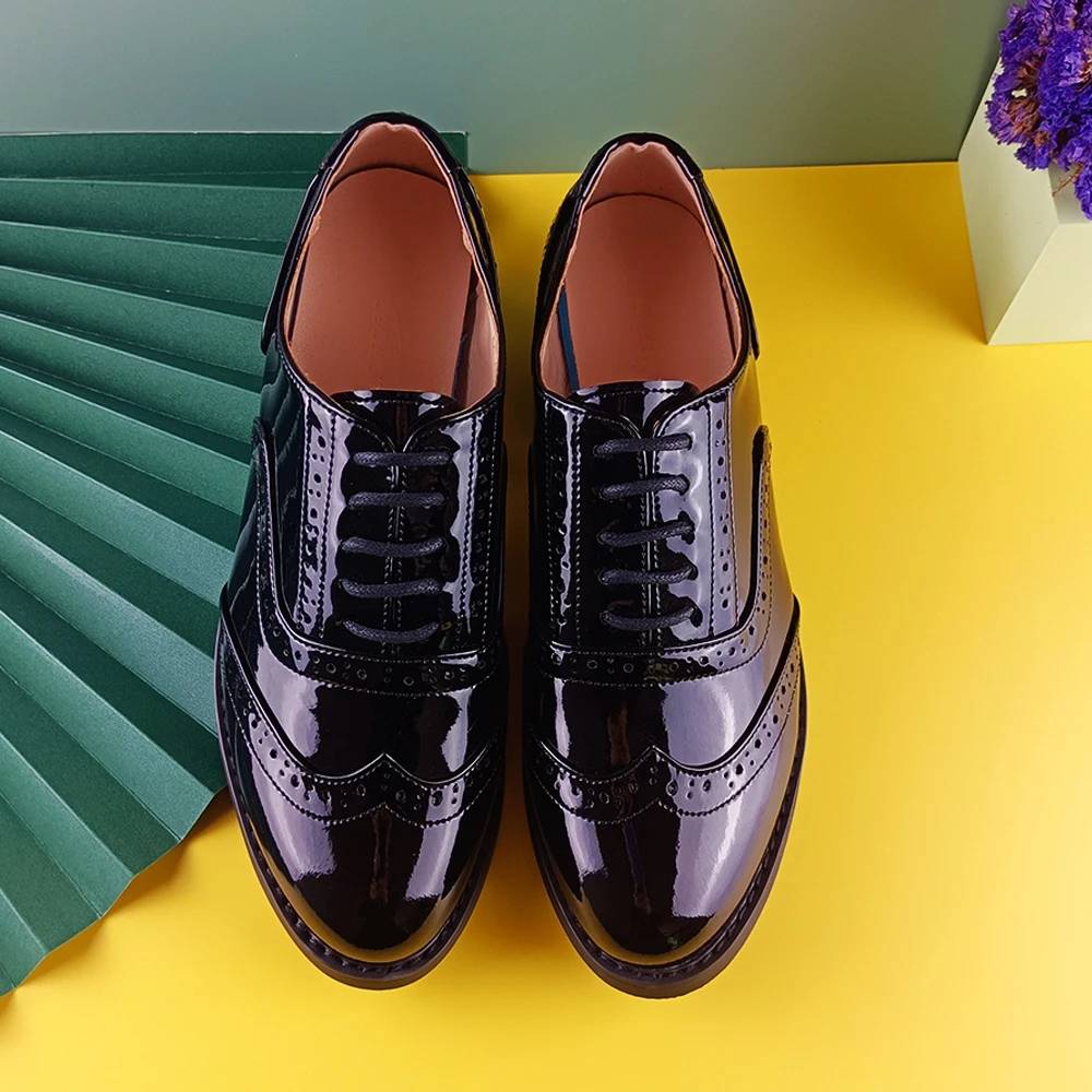 

Women's Leather Summer Platform Sneakers Flat Casual Oxford Shoes Loafers Moccasins Spring Vintage for Woman