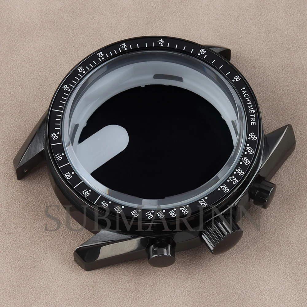 Black PVD 40mm VK63 Watch Case Chronograph Stainless Steel Case For Speed Master VK63 VK64 Movement 32.5mm Dial Watch Accessory