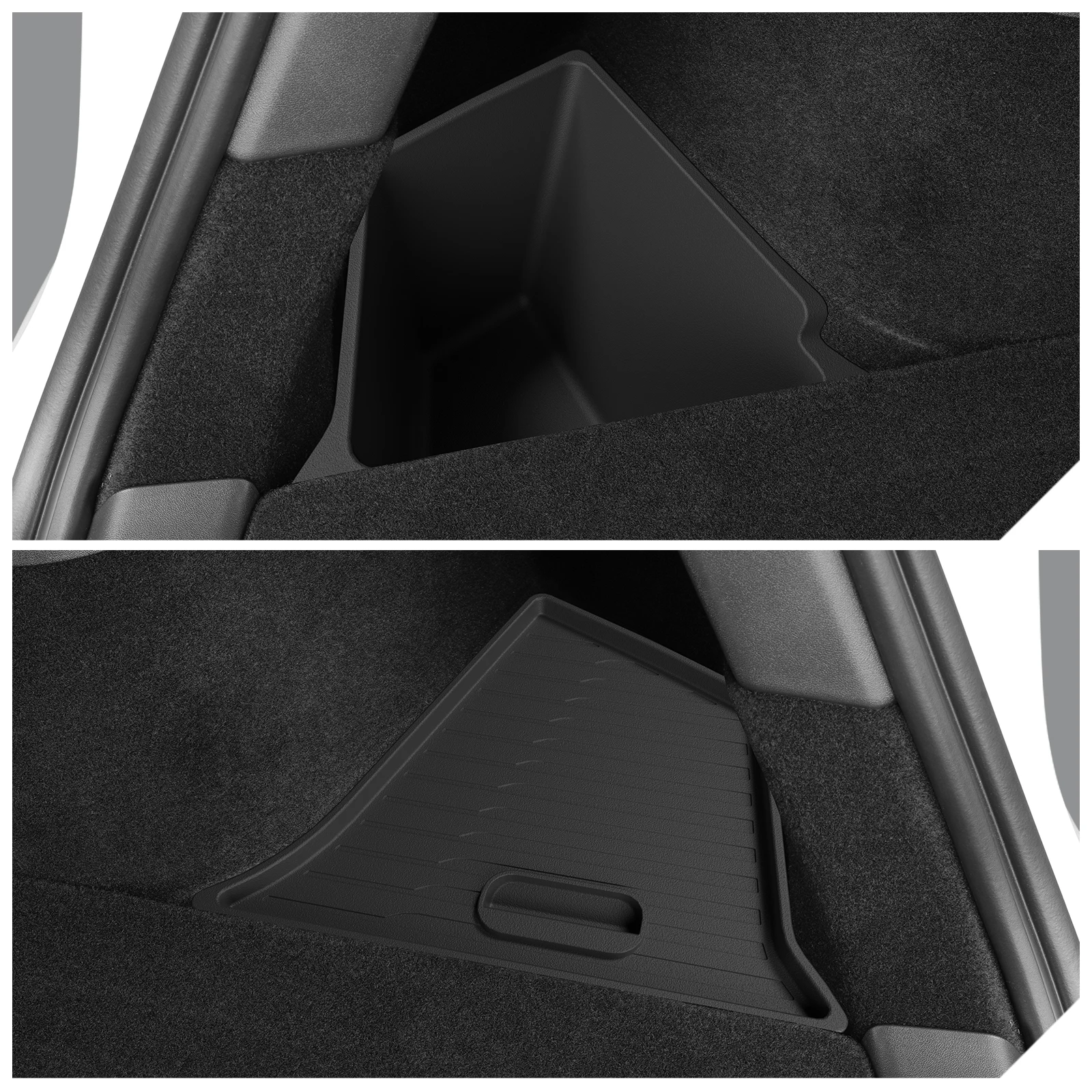 For Tesla Model Y Car Rear Trunk Storage Box Left And Right Both Side Trunk Organizing Tidying Storage Case Car Accessories 2024