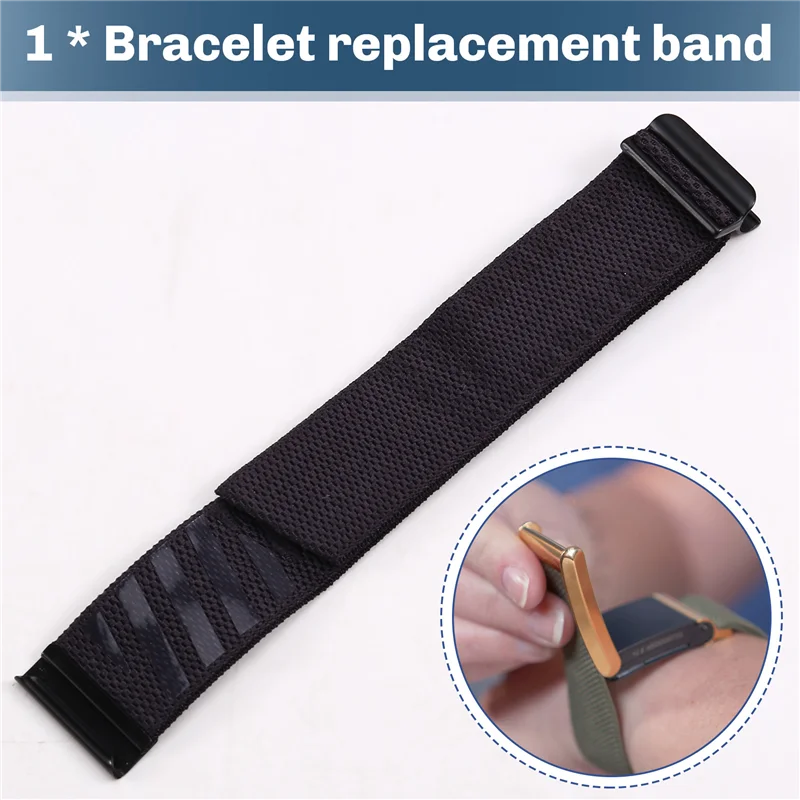 ABJF 호환 WHOOP 4.0 여성용 남성용 손목 밴드 니트 교환 가능 스트랩 시계 밴드 보호대 스포츠 손목 밴드 블랙