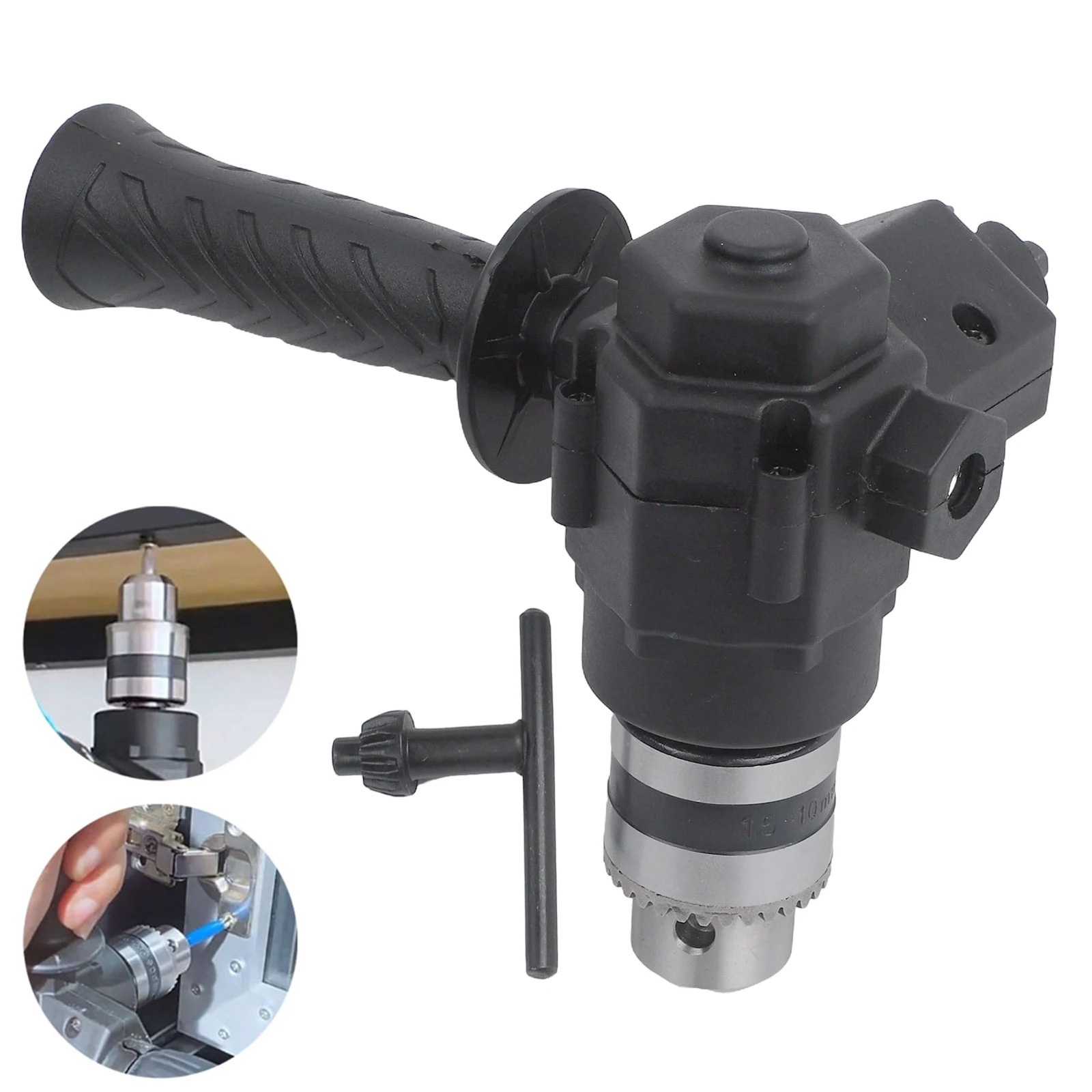 

90Degree Three Jaw Chuck Corner Drill Adapter Right Angle Bend Extension Chuck Drill Adapter Right Angle Converter Accessory