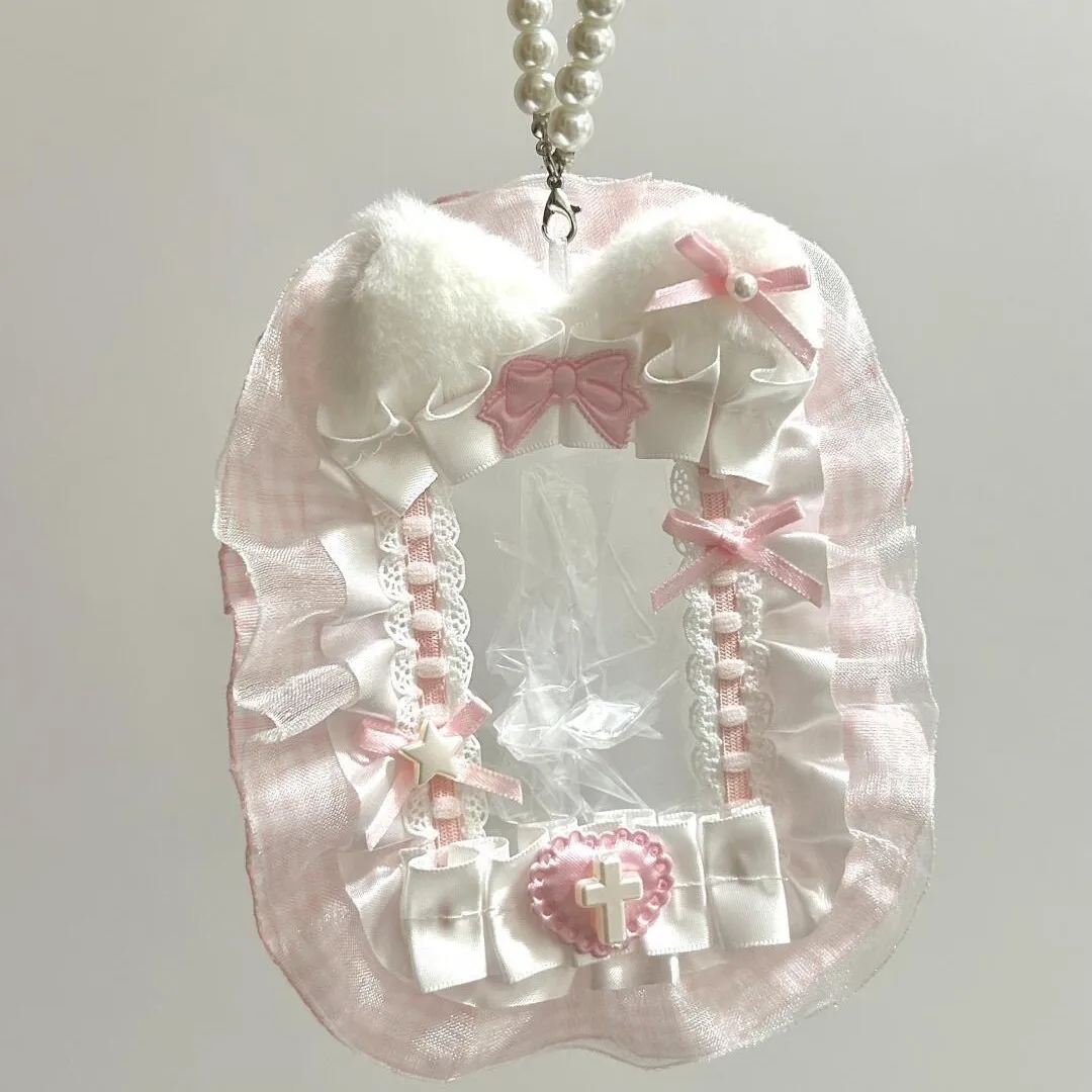 Photo Card Holder with Pendant, Anime Cartoon Kpop Card Sleeve, DIY Decorative Gratitude Card Protector