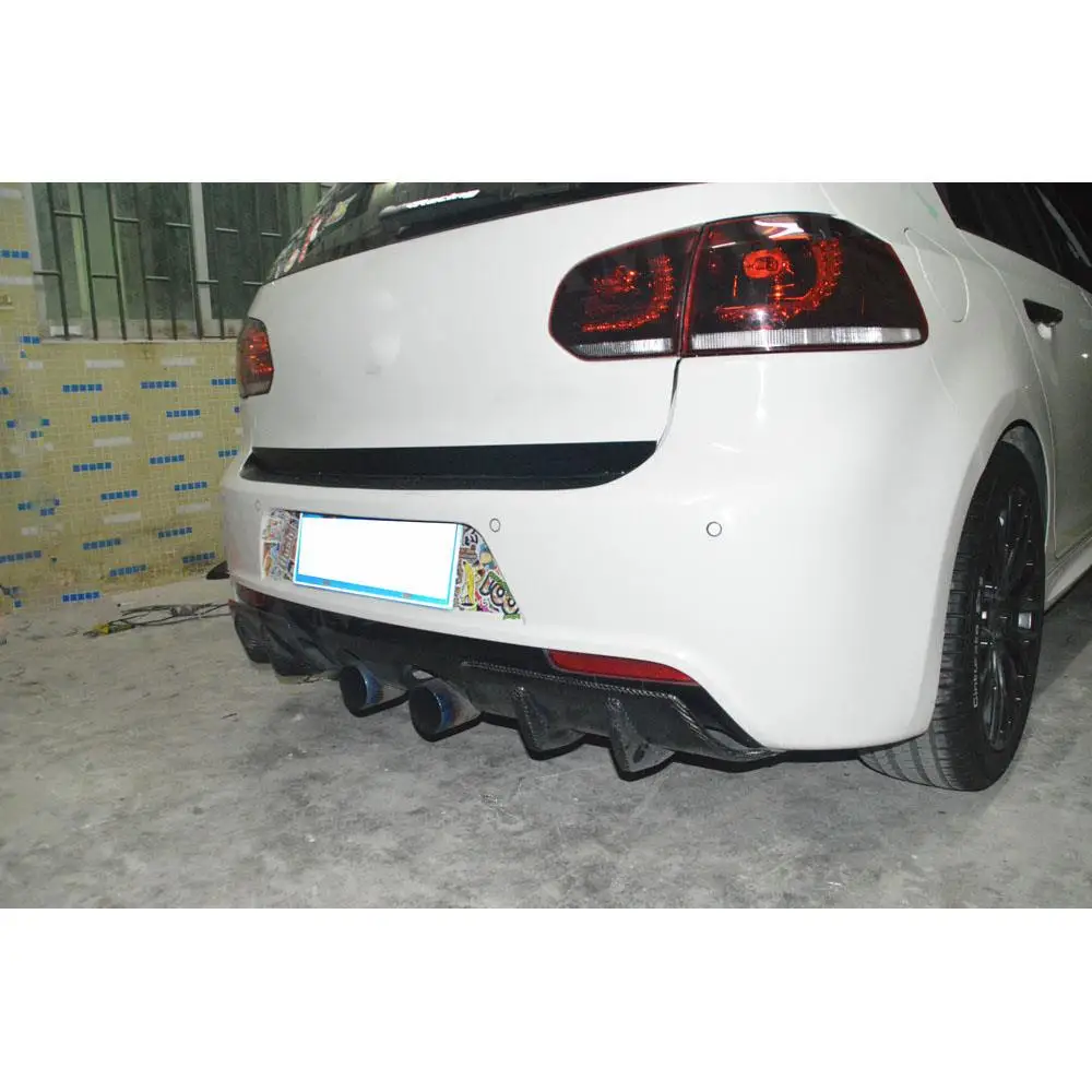 

JCYECF задний спойлер из углеродного волокна и FRP для Volkswagen Golf 6 VI MK6 R20 2010-2013, задний бампер, защитная пластина, Стайлинг автомобиля