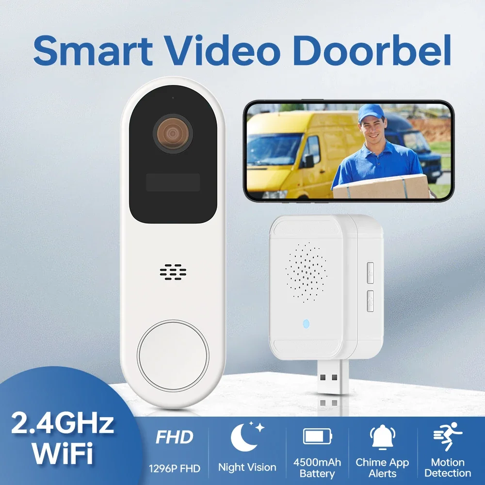 

Wireless video doorbell Two-way audio and video intercom Personnel detection Support remote wake-up Continuous use for 180 days