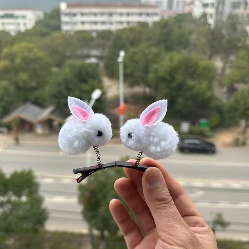 NEW Cartoon Funny Children 3D Little Rabbit Plush Hairpin Fashion Animal Duckbill Clip Accessories Headwear Wholesale