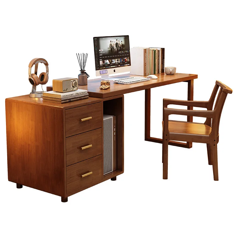 

Solid wood retractable desk Adult home desktop computer Simple desk Small apartment bedroom