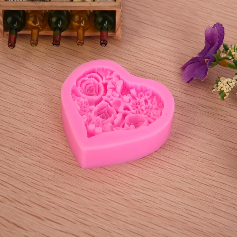 

Flower Heart Shape Fondant Cake Silicone Mold Pastry Chocolate Mould DIY Cake Decoration Baking Tools Candy Biscuits Molds