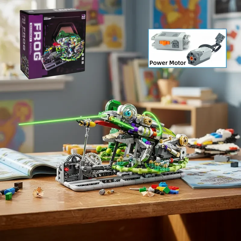 

2026 NEW Creative Frog Building Blocks Mechanical Model Educational DIY Desktop Decoration Toy Holiday Gift for Adults 898 Pcs