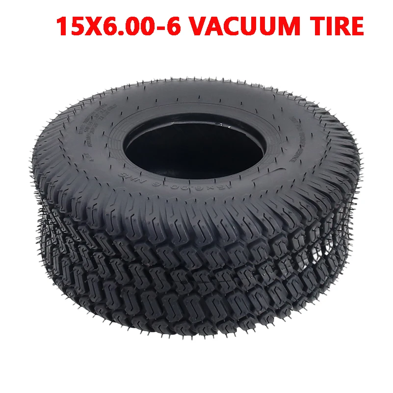 Tire model 15x6.00-6 tubeless tire suitable for 6-inch ATV beach bike, go kart, go kart, off-road tire replacement