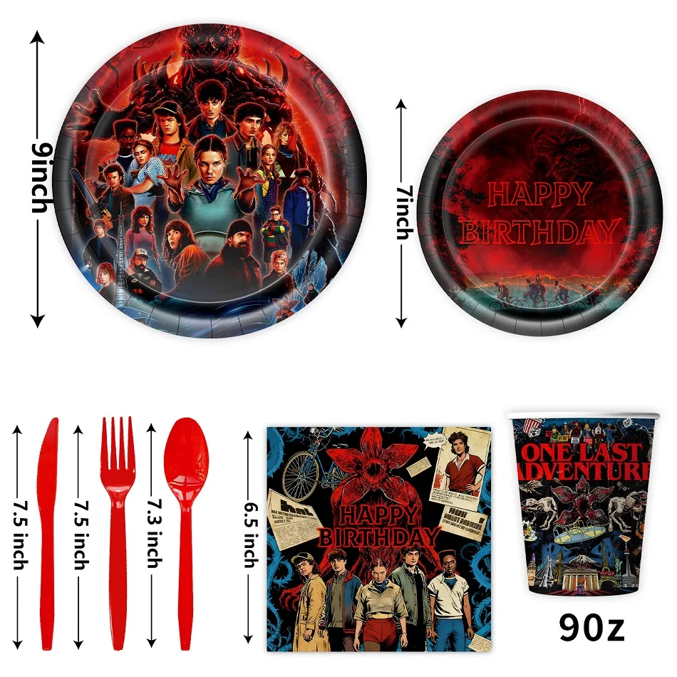 Stranger Things Staffel 5 Partyzubehör Geburtstagsdekorationsset mit Banner, Ballons und Hängedekorationen für Jungen- und Mädchen-Themenpartys – Detail 6