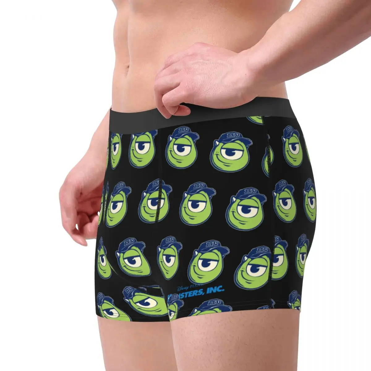 Homens Disney Monstros Universidade Boxer Cueca, Mike Oxeye, Sr. Cueca Q, Calcinha Respirável, Roupa Interior Confortável, Shorts