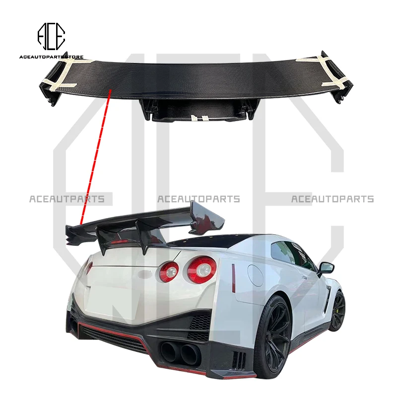 NISMO Real Carbon Fiber Car Rear Wing Trunk Lip Spoilers Body Kit For Nissan GTR GT-R R35 2012-2021