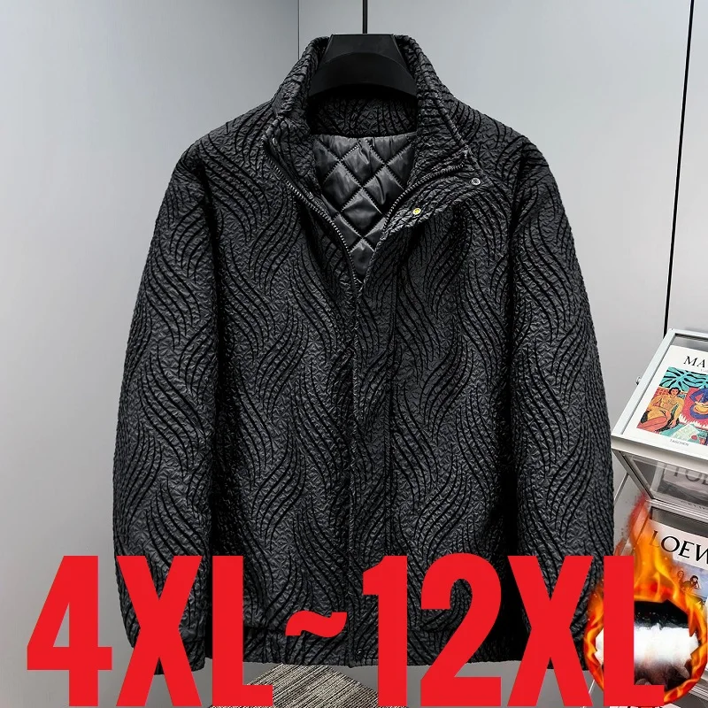 

Мужская флоковая куртка большого размера 12XL, пальто с воротником-стойкой, мужское пальто с хлопковой подкладкой, осень-зима, большие размеры, формальный размер 7xl 8xl 9xl 10xl