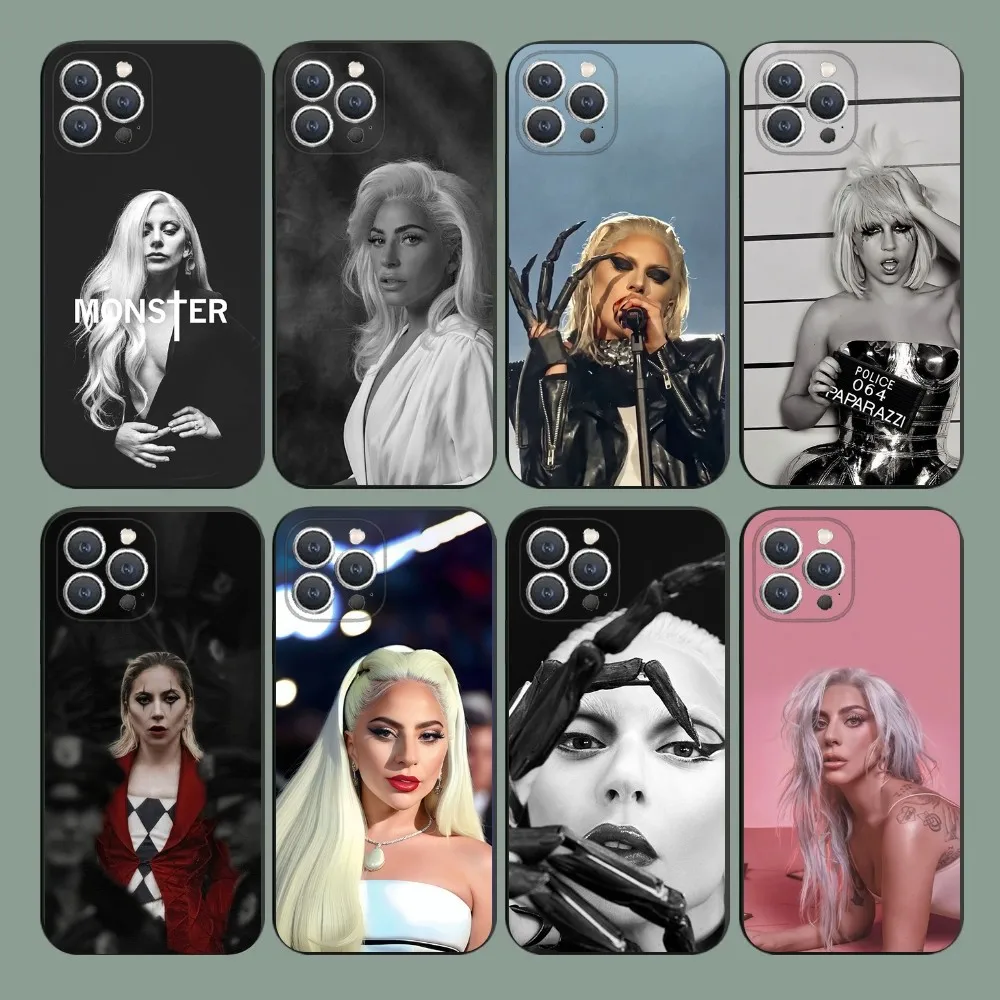 Singer L-Lady Gaga  Phone Case For iPhone 16,15,14,13,12,11,Plus,Pro Max,XS,X,XR,SE,Mini,8,7 Soft Silicone Black Cover