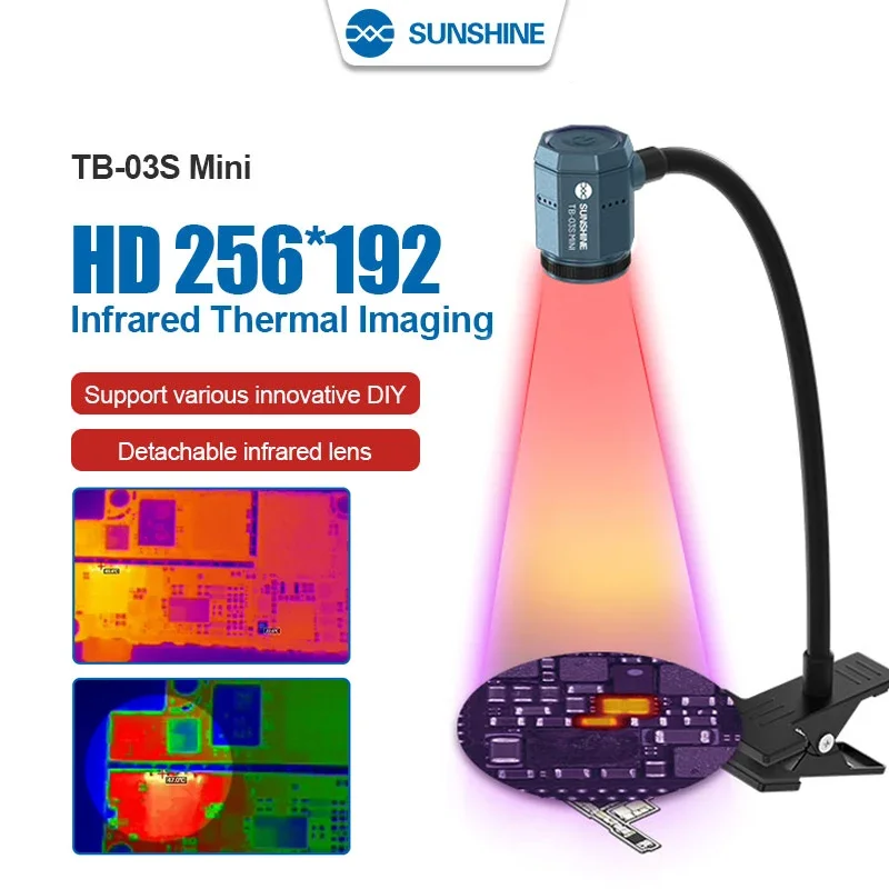 SUNSHINE TB-03S Mini Infrared thermal imaging Camera PCB Troubleshooting Mainboard Short Circuit Fault Quick Checking HD 256*192