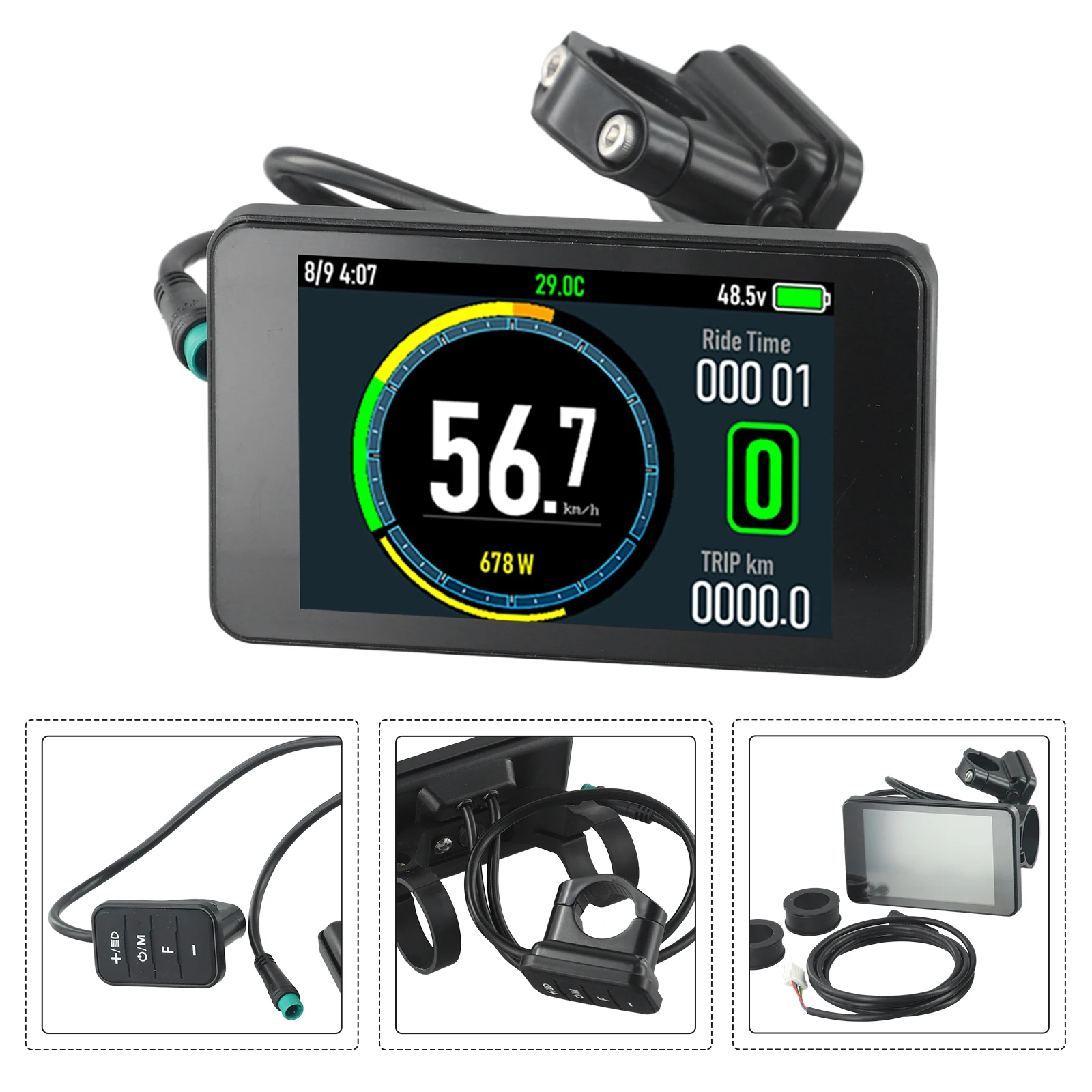 LCD Screen Designed for EBikes with Input Range of DC Voltage (For 24 7For 2) Including Support for KDS and v5 For 2