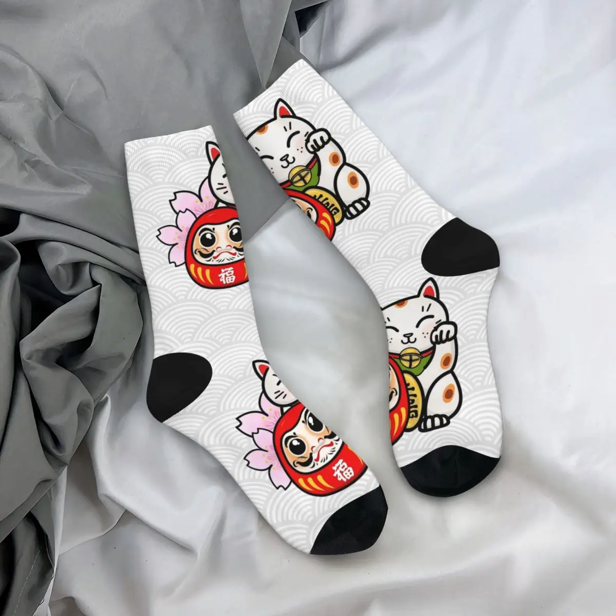 Luck & Fortune Cat Neko Maneki Chaussettes pour hommes et femmes, mode, printemps, été, automne, hiver, bas, cadeau