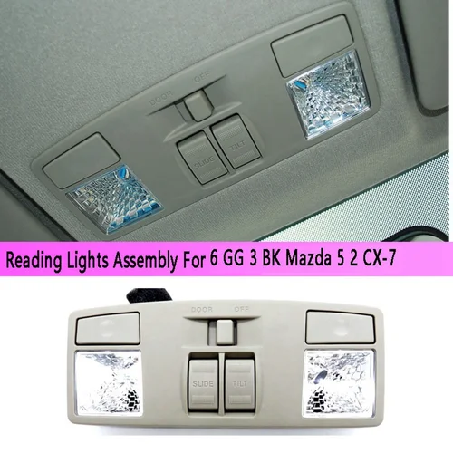 Imagen 2 del producto Conjunto de luces de lectura, lámpara de techo Interior delantera con interruptor de techo solar para Mazda 6 GG Mazda 3 BK Mazda 5 2 CX-7