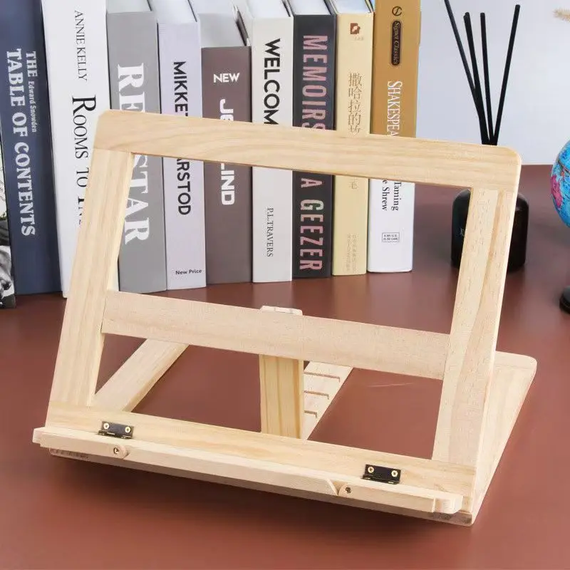 Wooden Frame Reading Bookshelf Bracket Book Reading Bookend Tablet PC Support Music Stand Wood Table Drawing Easel Stationery