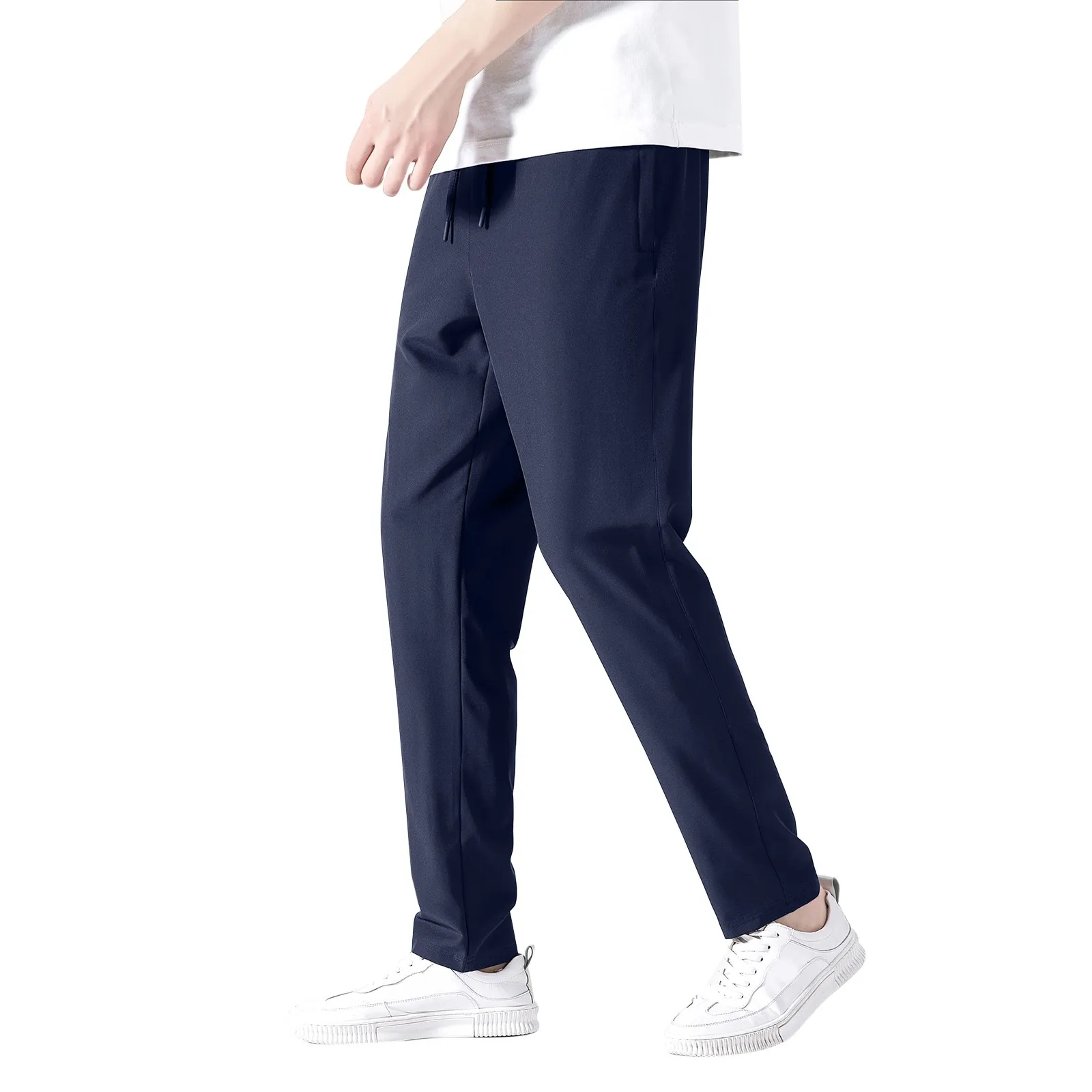 

Mens Guard Pants Loose Ice Silk Solid Sports Leggings