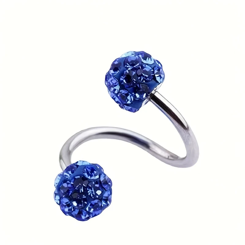 Luxury S-shaped Screw Buckle Rhinestone Ball Earrings Creative Wear-through Stud Earrings Trendy Elegant Jewelry Gifts for Women