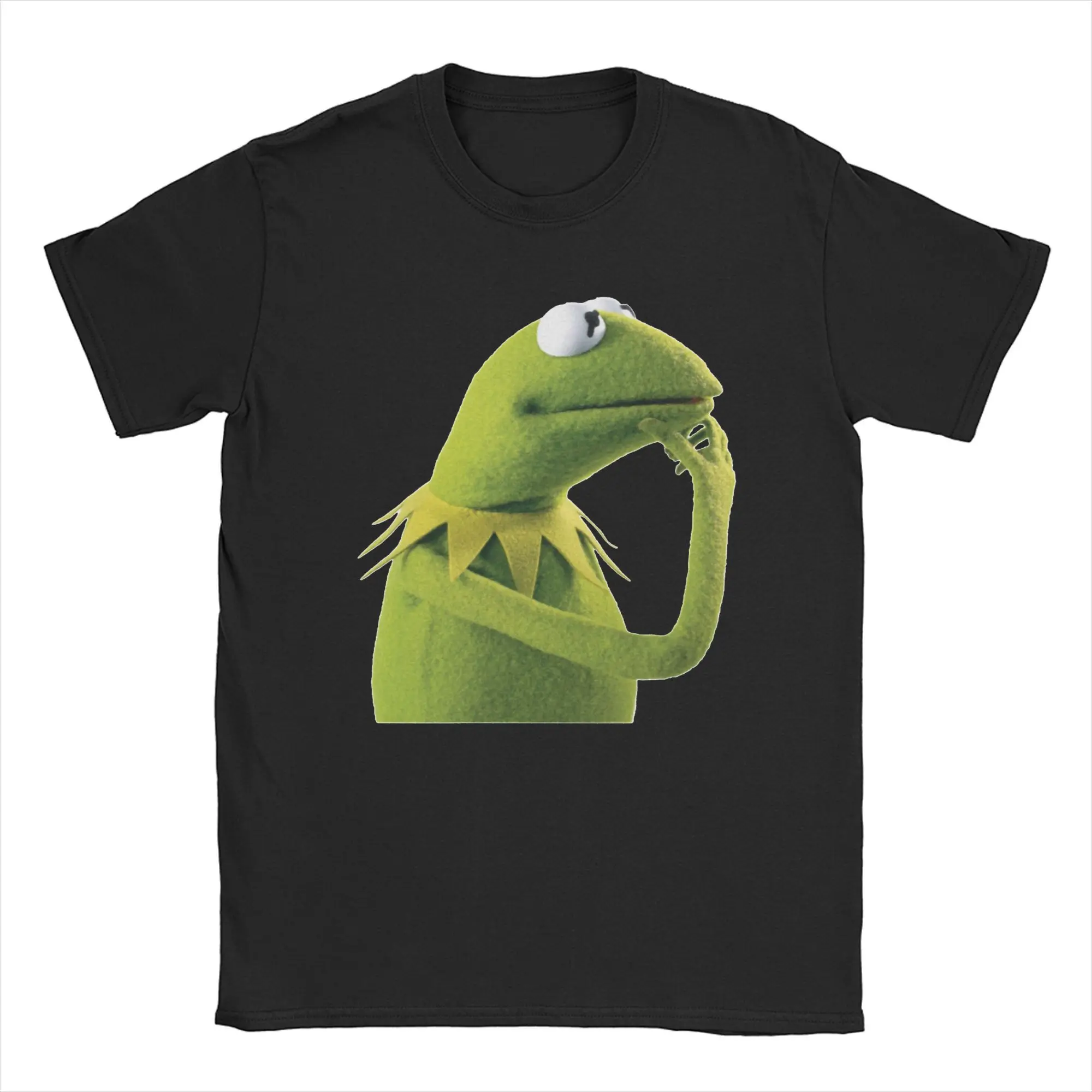 Funny Kermit The Frog Active Muppets T-Shirts Men O Neck Cotton T Shirt  Short Sleeve Tees Plus Size Tops