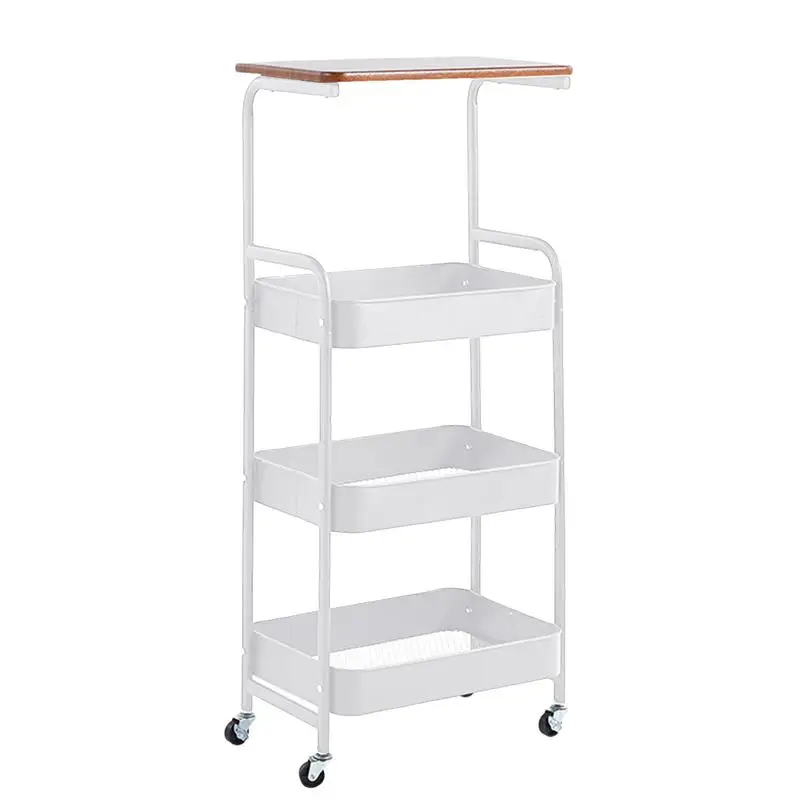 

Slim Storage Cart On Wheels High Load-Bearing Kitchen Cart Rolling Bathroom Three Layers kitchen Utility Floor Moving Cart