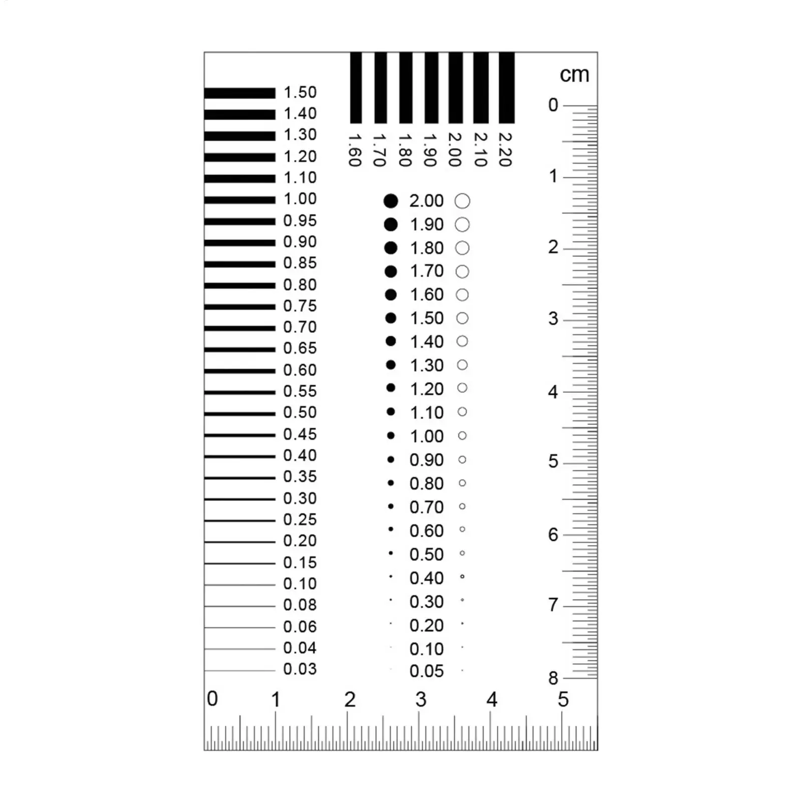 Crack Measurement Tool 0.01mm Precision Defect Detection Cards Measurement Crack Width Gauge for Beginners Hobbyists Students