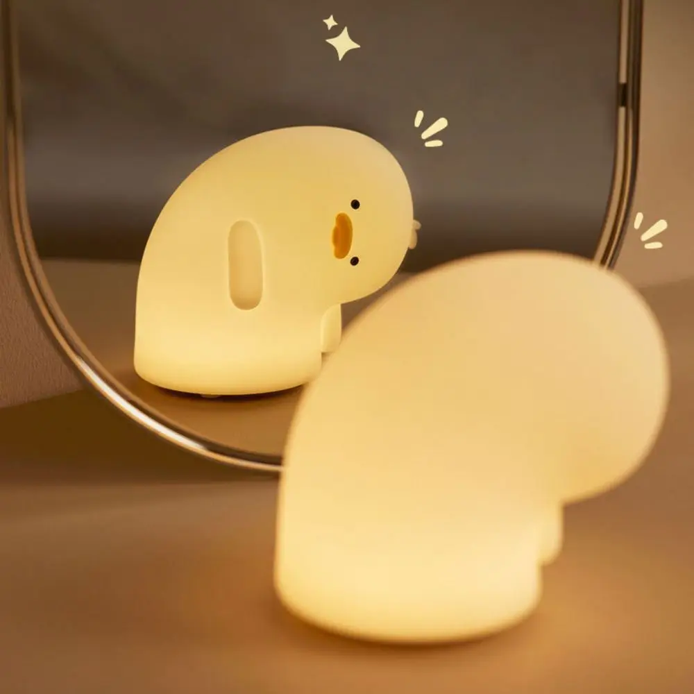 

Desktop Decor Silicone LED Duck Night Light USB Charging Cartoon Sleeping Lamp Dimmable Table Lamp Eye Protection