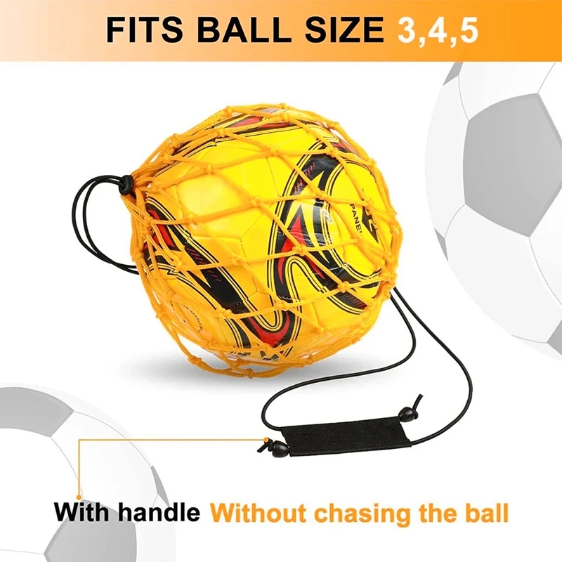 Soccer Ball Juggle Bag Solo Practice Carry Bags Football Soccer Kick Trainer Training Circling Strap Drawstring Waist Belt Net