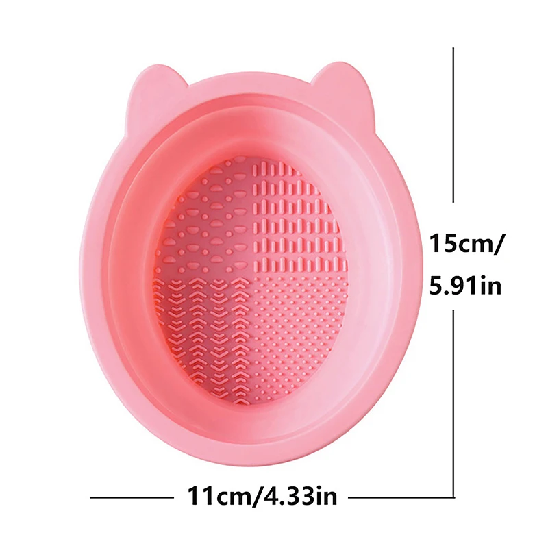 Bear Ears Silicone Makeup Brush Cleaner Scrubbing Pad Beauty Egg Cleaning Eyebrow Brush Cleaning Mat Portable Hand Makeup Tools