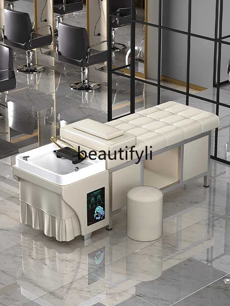 

Barber shop special stainless steel shampoo bed simple intelligent constant temperature water circulation massage