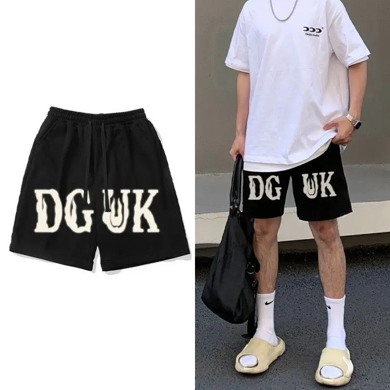 

Summer New Sle Men's Spor Bla Straight Leg Five-Quarter Running Baskeall orts Casual American Brand Faionable