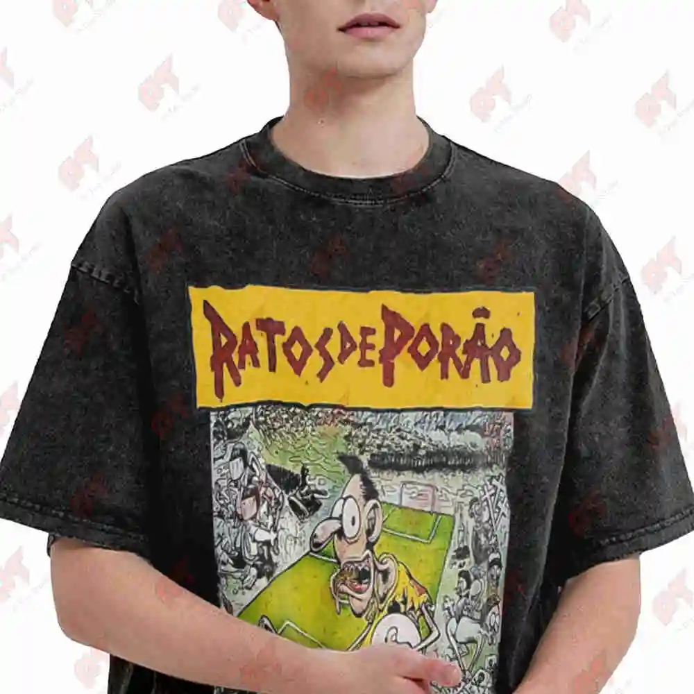 Ratos De Porao Brasil Vintage Washed Tee Pure Cotton T-Shirt