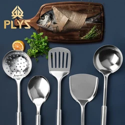 Stainless Steel Kitchen Cooking Utensil Set Cookware Colander Spoon Spatula Shovel Nonstick Cookware Set household full set of