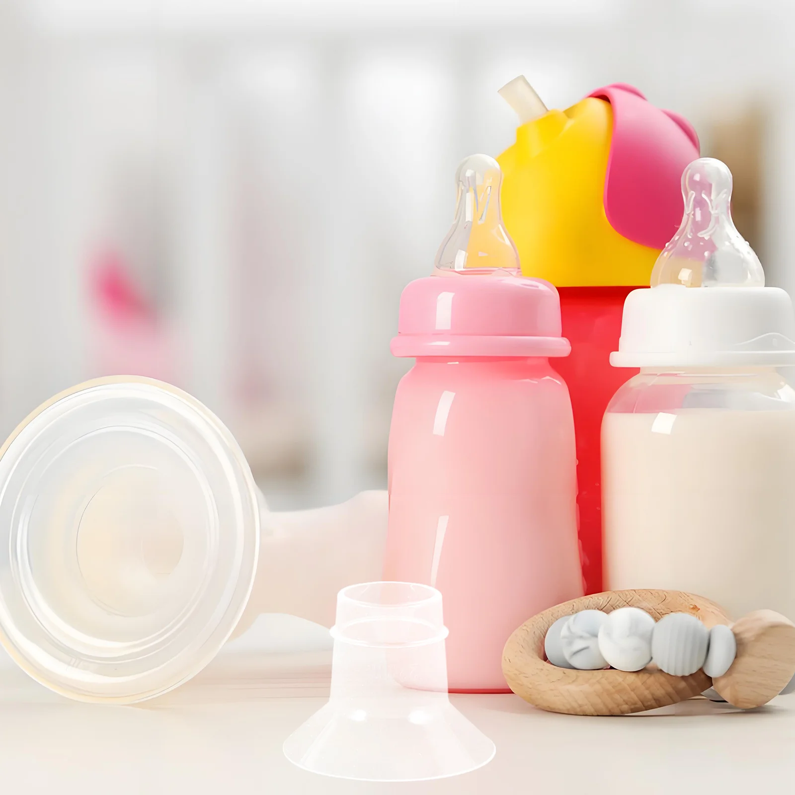 

6Pcs Breast Pump Flange Inserts Replacement 22mm Silicone Wearable Parts for Comfortable Leak Proof Breastfeeding Pump