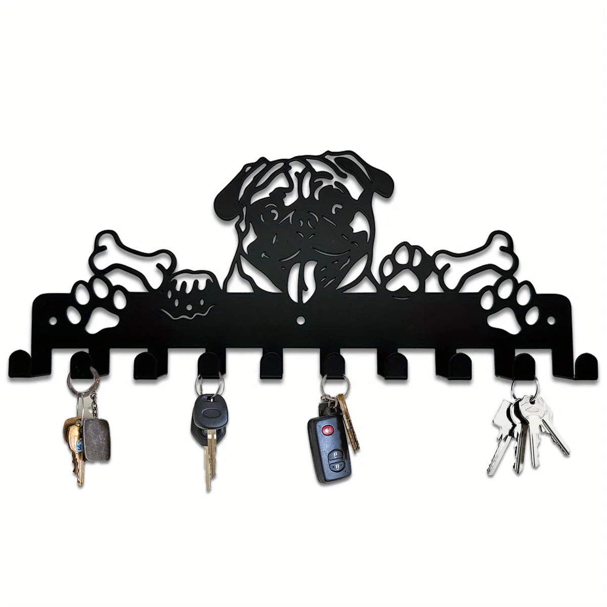 

1pc Dog Shape Key Hook Holder For Wall With Hooks, Decorative Metal Key Rack, Simple Creative Key Hooks, Storage Container