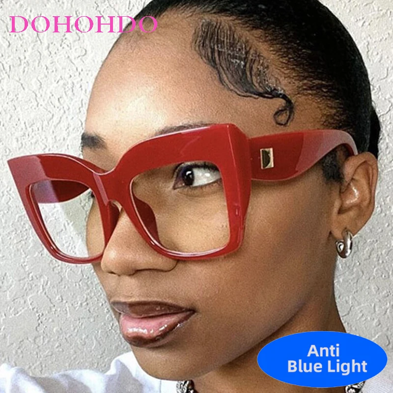 

Vintage Brand Designer Oversized Cat Eye Optical Glasses Men Women Trendy Luxury Computer Anti-Blue Light Protection Spectacle