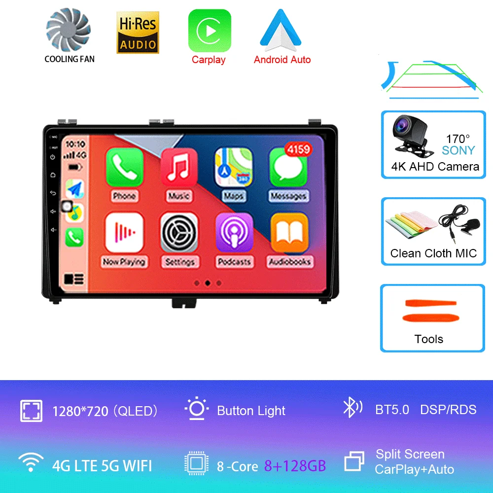 Android 16 voor Toyota Corolla Auris 2017 2018 Carplay Auto GPS Navigatie Autoradio DSP Head Unit BT Videospeler 2 Din Stereo
